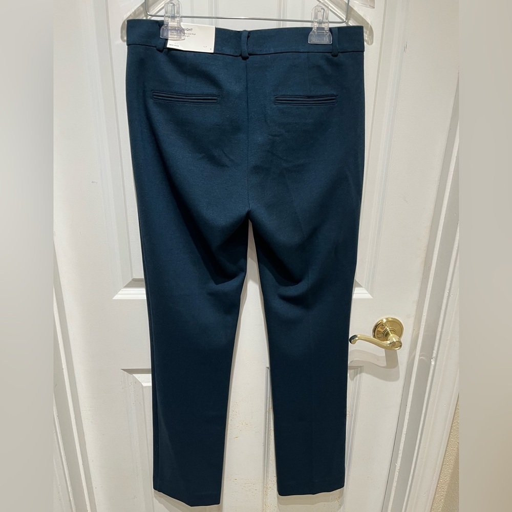 NWT Ann Taylor Straight Pants with Two Front Flap Pockets in Dark Teal size 4 - Picture 2 of 14